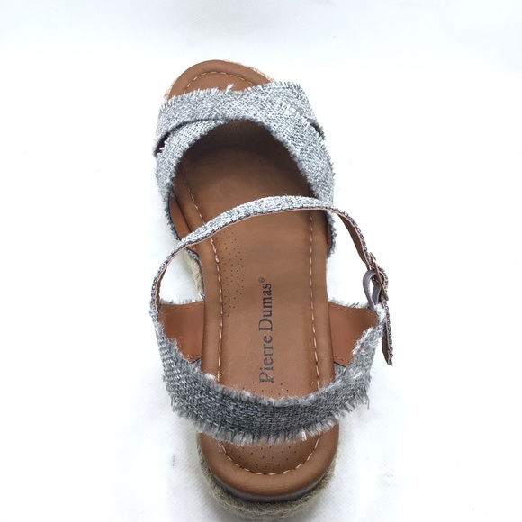 Pierre Dumas Magic-16 Womens Gray Platform Espadrille Wedge Sandal - Picture 5 of 7